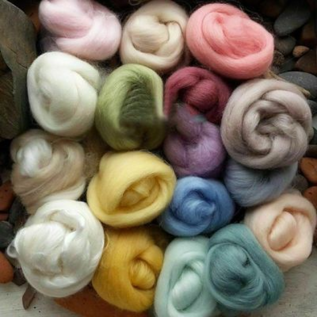 Kit de aguja para fieltro de lana, herramientas hechas a mano, paquete de aguja de fieltro, materiales de tela, accesorios, 7/40 colores: 17color 85g