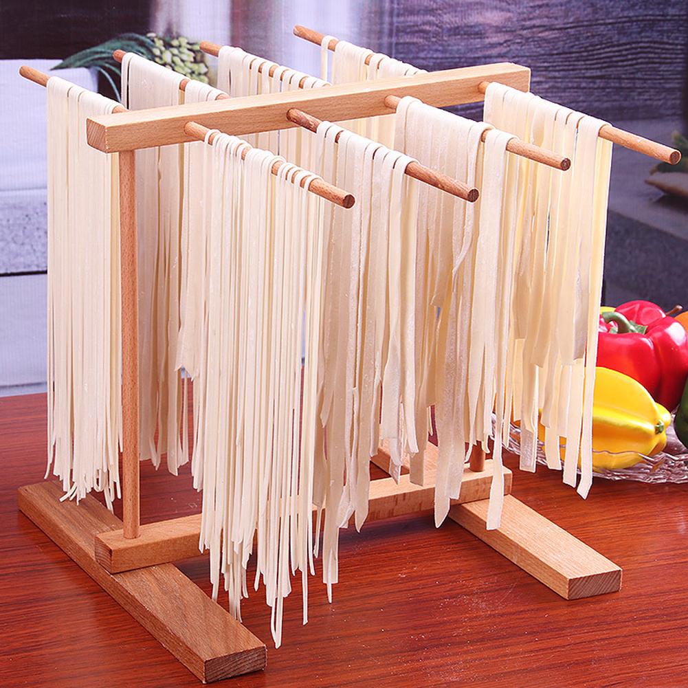 Noodle Rack Huishoudelijke Noodle Persmachine Accessoires Vouwen Intrekbare Beukenhout Pasta Droogrek Spaghetti Houder