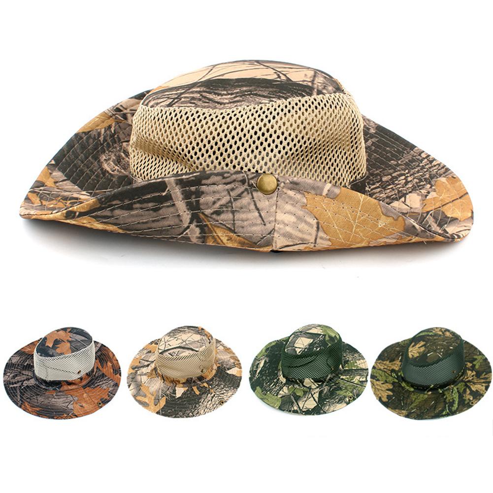 Zomer Zonnehoed Brede Rand Camouflage UV Bescherming Ademende Visser Casual Emmer Outdoor Visser Hoed Voor Vrouwen Mannen