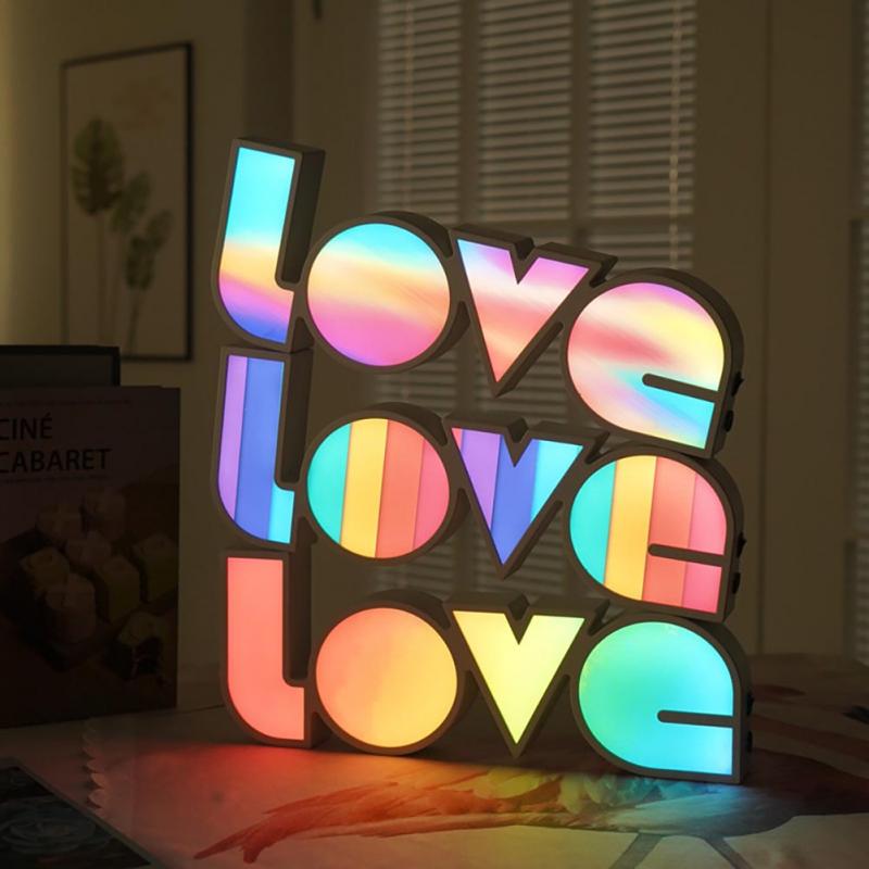 Luces LED de amor con alfabeto, lámpara creativa para decoración de de boda, ambiente romántico para el hogar