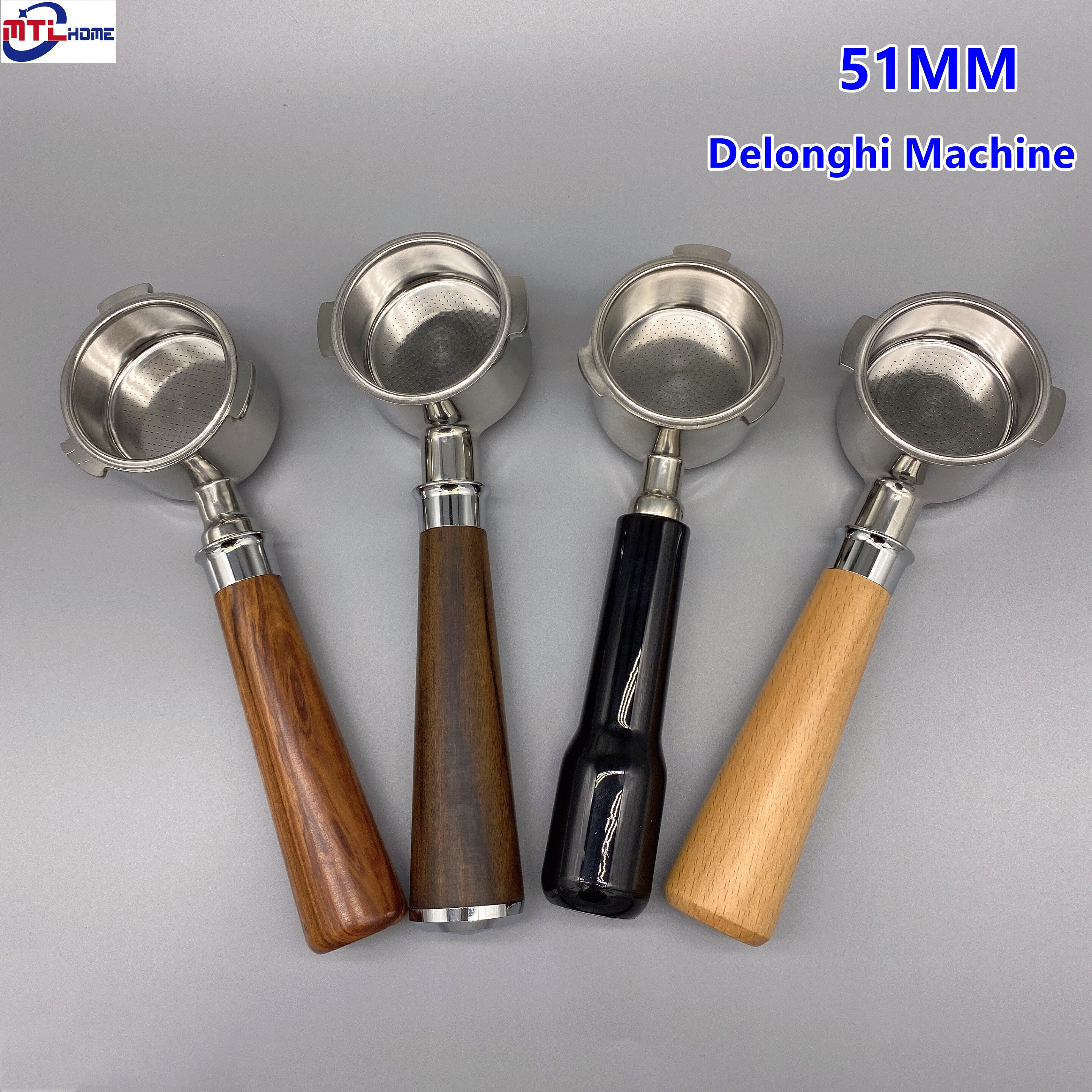 Bottenlöst portafilter 51mm delonghi dedica  ec680 ec685 eco 310 ecp 35.31 filterhållare barista بورتافلتر ديلونجي