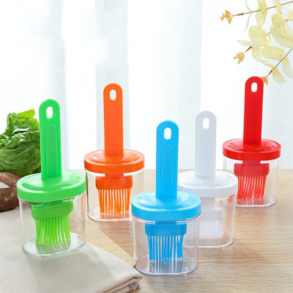 Portable Silicone Oil Brush Bottle Barbecue Brush with Protective Cover Heat Resistant Baking Tools Pastry BBQ Outdoor