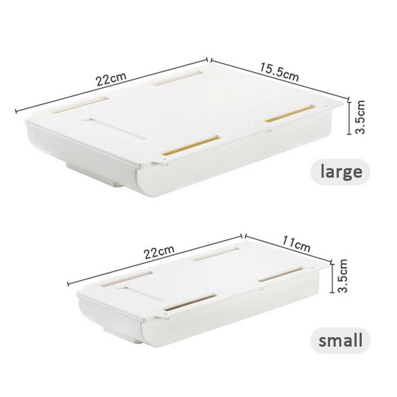 Skjult skuffe opbevaringsboks under skrivebordet bord pasta arrangør bord forsyninger brevpapir etui holder blyant selvklæbende makeu  q3 v 4