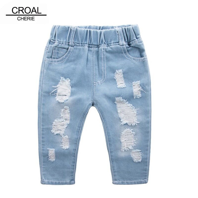 CROAL CHERIE Children Ripped Jeans Kids Boys Jeans Girls Jeans Denim Pants For Teenagers Boys Toddler Jeans Kids Clothes