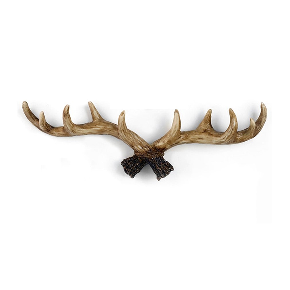 American Retro Antler Decorative Wall Hanging Coat Rack Closed Door Wall Clothes Hanger Decoration Wall Cast Iron Hook: Default Title