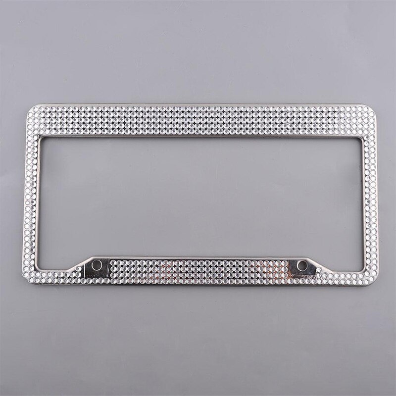 Marco para matrícula de número de cristal ostentoso de lujo de Metal Noble de acero inoxidable
