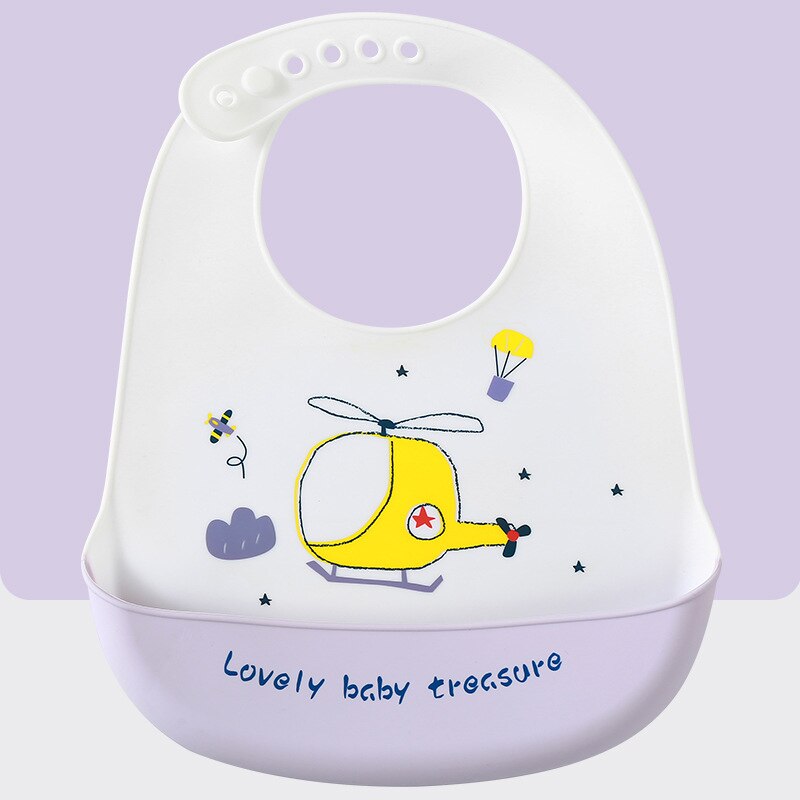 Dessin animé arc-en-ciel bébé bavoirs imperméable Silicone éléphant voiture imprimer bébé trucs fille garçon bébé alimentation bavoirs réglable enfants bavoir: style8