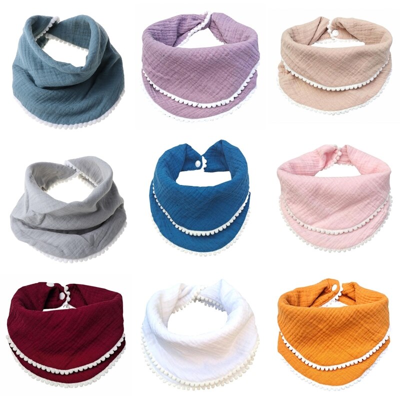 Pasgeboren Baby Slabbetjes Katoen Kwastje Speeksel Voeden Handdoek Dubbele Laag Driehoek Sjaal Bandana Bib Jongens Meisjes Slabber Absorberende Doek