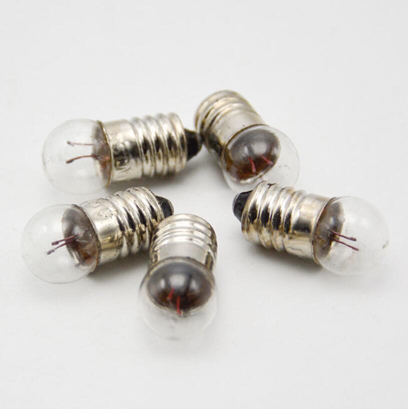 Cuentas de lámpara pequeñas E10, 100 V, 1,5 V, 2,5 v, 0.3A, cuentas de lámpara de señal de bombilla pequeña E10, 3,8 V, 4,8 V, 6,0 V, 6,2 unids/lote