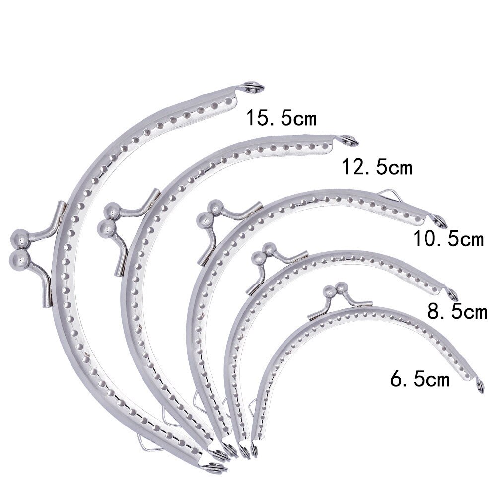 10pcs Deepeel 6.5cm~15.5cm Silver Mini Metal Purse Frame for Bag Handle Kiss Cluth Clasp Coin Purses Bags Diy Parts Accessories: 15.5