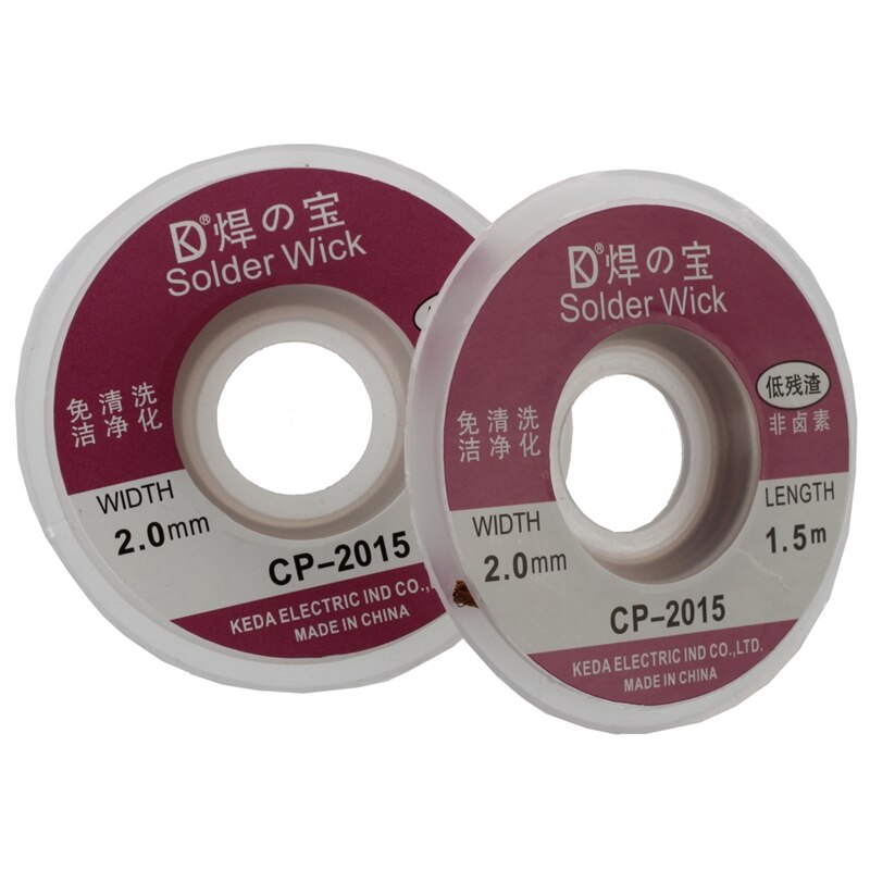 Tinn bly lodde kjerne fluss lodding sveising loddetråd spole 0.8mm 63/37 + 2 deler 2.0mm lodde veke fjerner desolderin