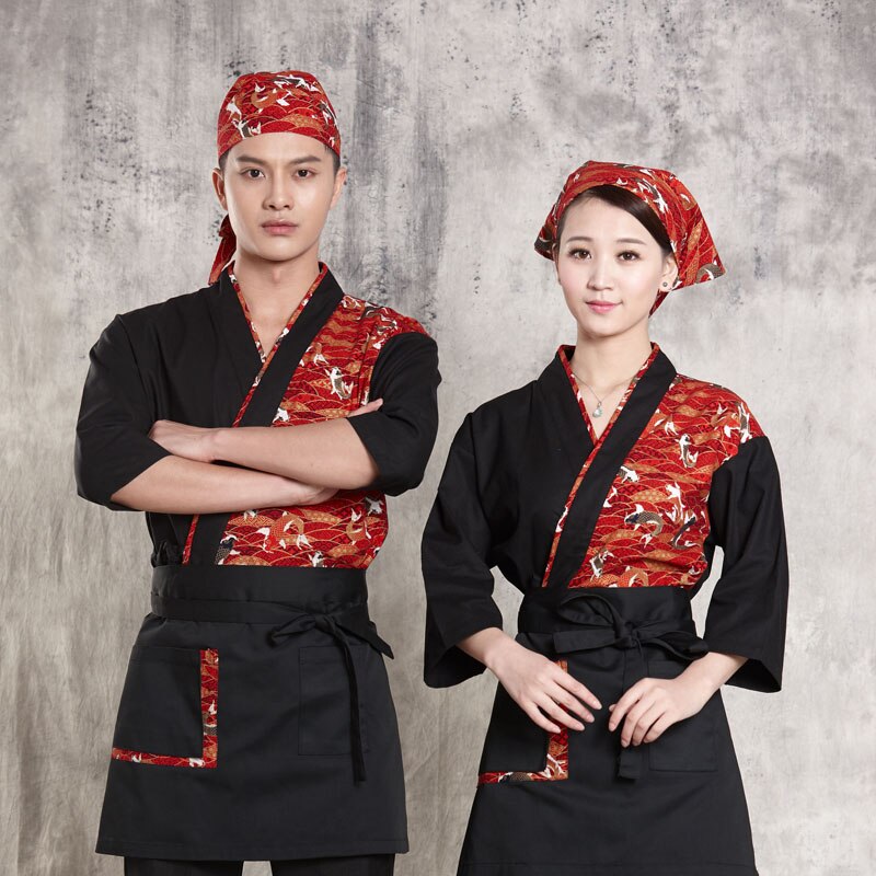 unisex Japanischen stil lebensmittel Service kleidung Sushi Koch jacke Neue Koch arbeit Uniform entwickelt koch anzug Japanischen Kimono