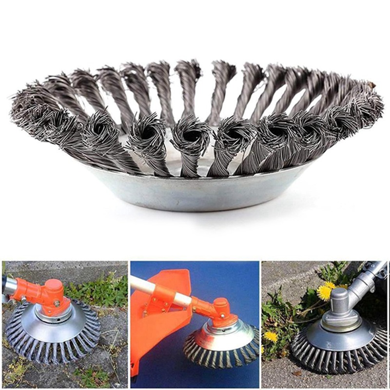 6inch Steel Wire Grass Trimmer Head Lawn Mower Grass Eater Wheel Weeding Trimmer Brush Cutter Tools Part Garden Lawn Supplies