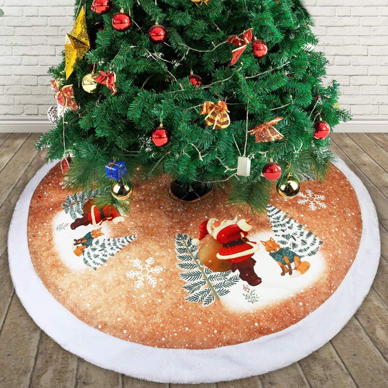 Christams Boom Rok 98Cm Flanel Santa 'S Elanden Boom Rok Cover Base Decoratie Xmas Boom Cover Decor Jaar decoratie: 2