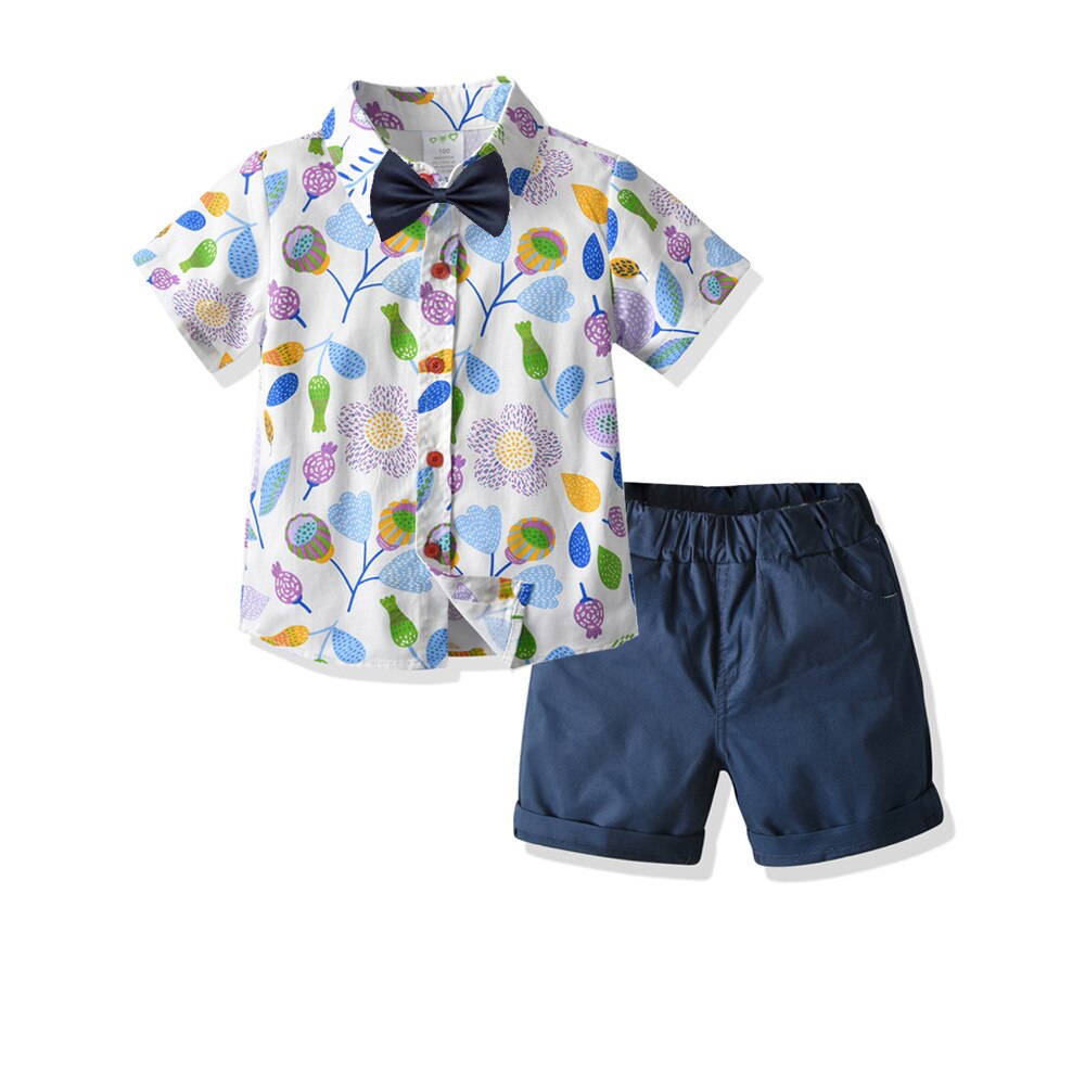 Abito da sposa bambino ragazzo estate nuovi ragazzi camicia a maniche corte + pantaloncini tinta unita Set 2 pezzi gilet per ragazzo moda abito per bambini: 12M