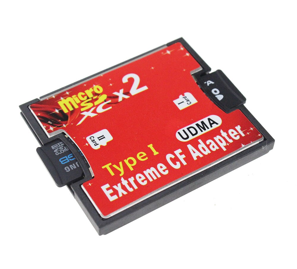 Red Dual Slot Micro SD SDHC SDXC TF To CF Adapter MicroSD To Extreme Compact Flash Type I Card Reader Multimemory