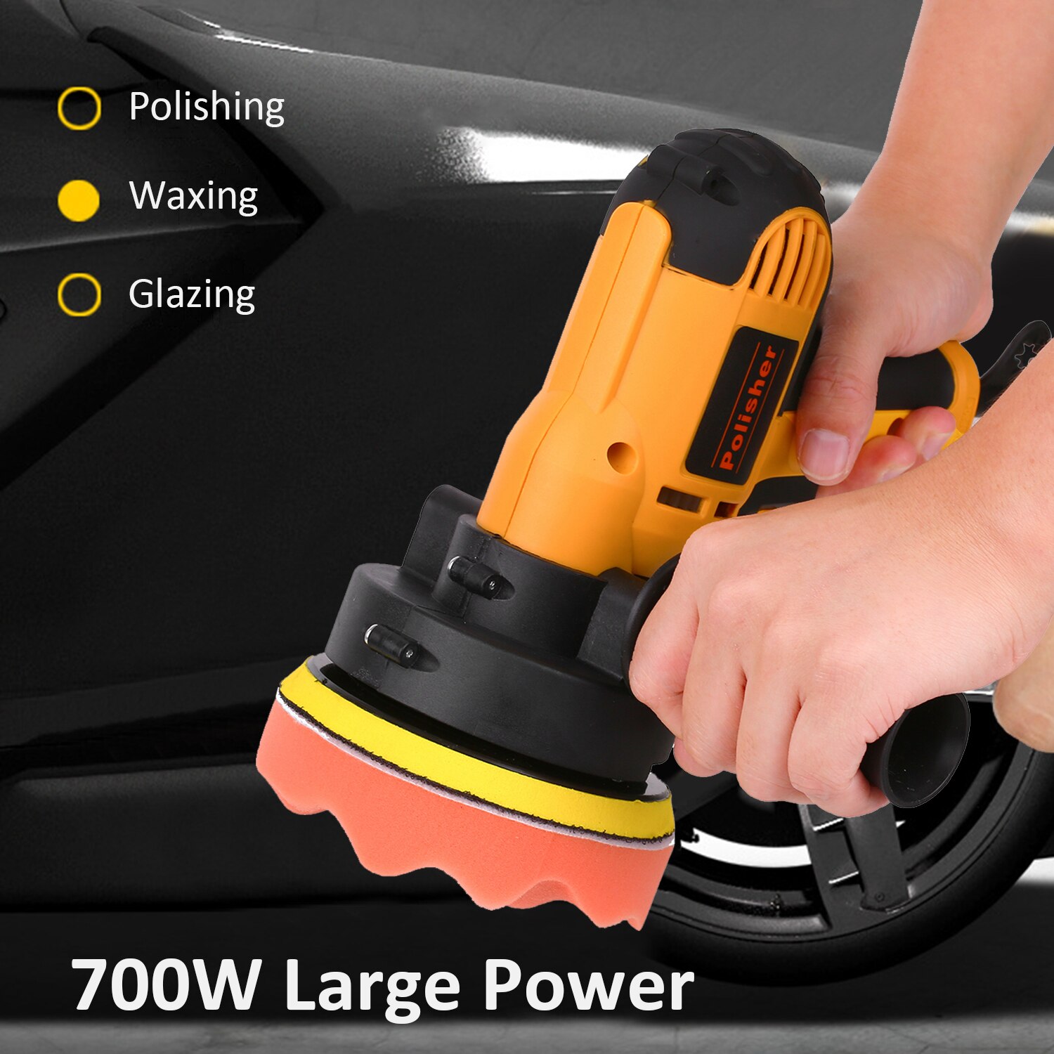Small Polishing Machine Kit Electric Car Polisher 220V 700W Electric Sander Automobile Furniture Waxing Auto Polishing Tool