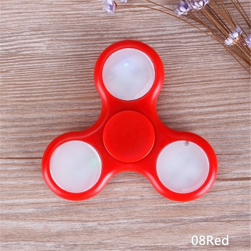 nueva luz LED Fidget Spinner dedo plástico EDC, mano Spinner para el autismo y ADHD alivio enfoque ansiedad rueda de tensión Juguetes