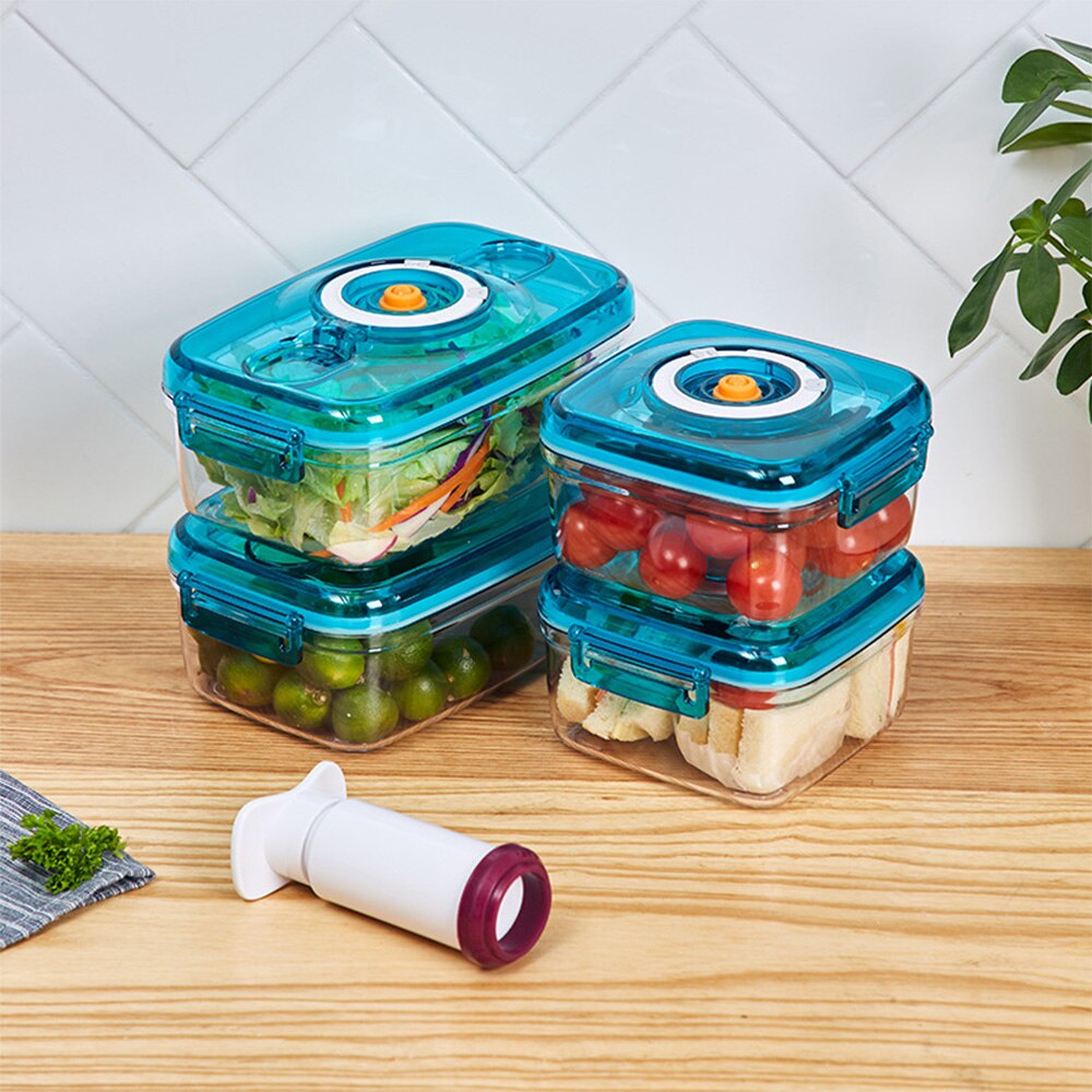 Recipiente de vácuo recipiente de armazenamento de plástico doméstico caixa de preservação do vácuo alimentos caixa de armazenamento a vácuo acessórios da cozinha
