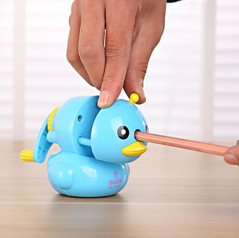 Sacapuntas de lápiz para estudiantes de goma, bonita forma de pato, papelería para estudiantes, compra 2 uds enviar , 3083