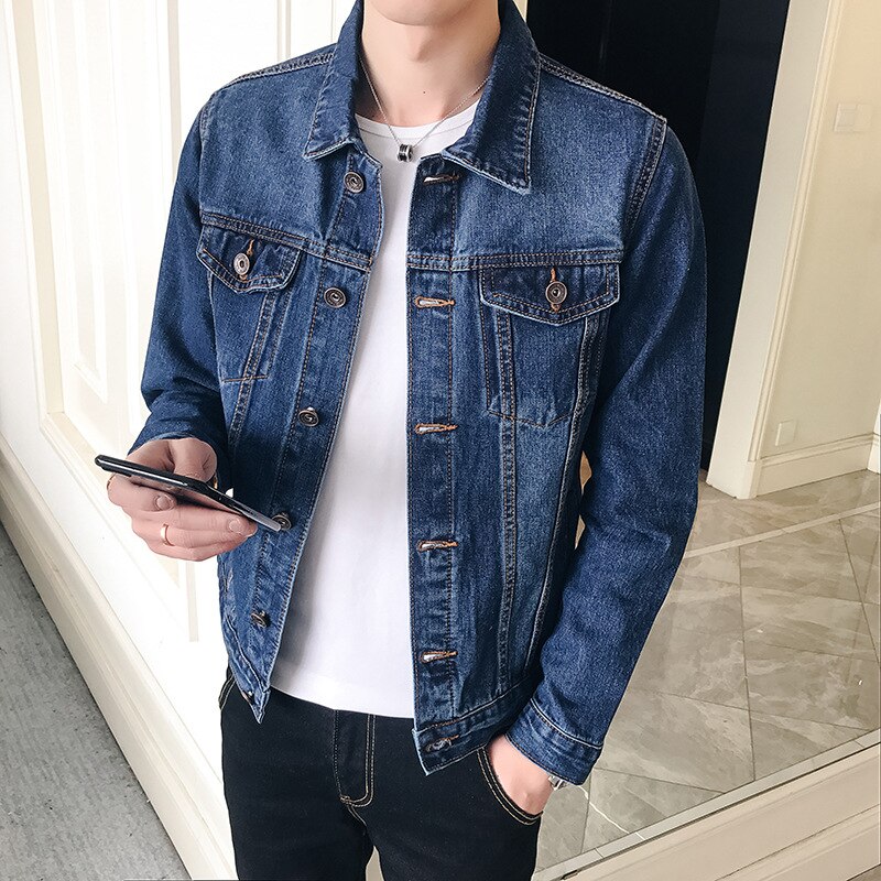 winter men's plus velvet denim jacket thickened warm denim jacket men's plus velvet jacket