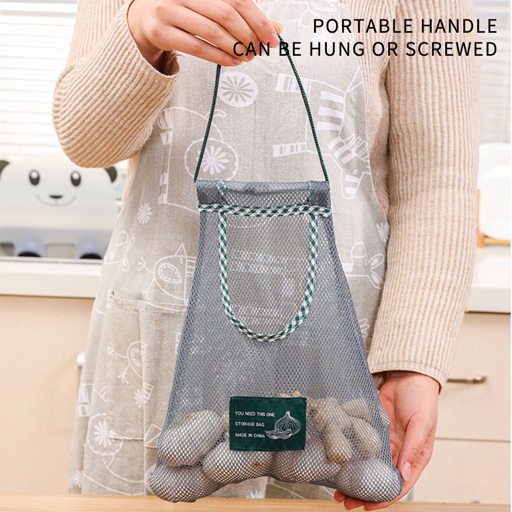 Kitchen Vegetable Fruit Mesh Storage Bags Onion Potato Storage Ginger Mesh Bag Home Practical Tool Practical Storage Tool