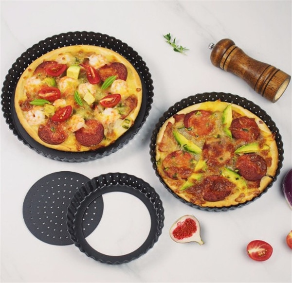 Non-stick 9-Inch (22 Cm) quiche Pan/Ronde Cakevorm/Pizza Pan Met Verwijderbare Bodem Pizza Pan Voor Bakken Bruidstaart