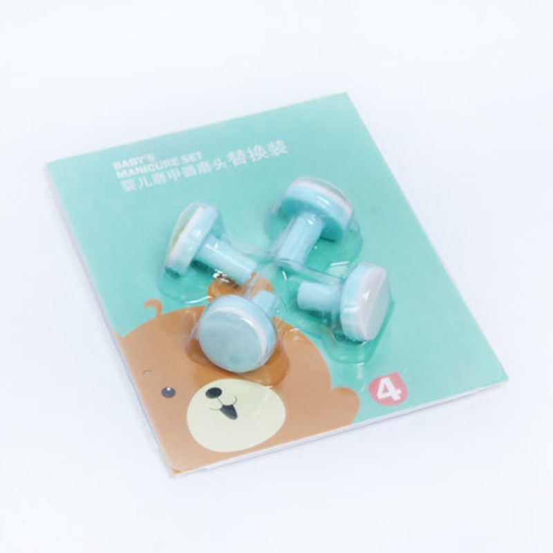 4 pçs elétrica bebê aparador de unhas cabeça substituição crianças infantil seguro manicure polimento areia esponja 23gd