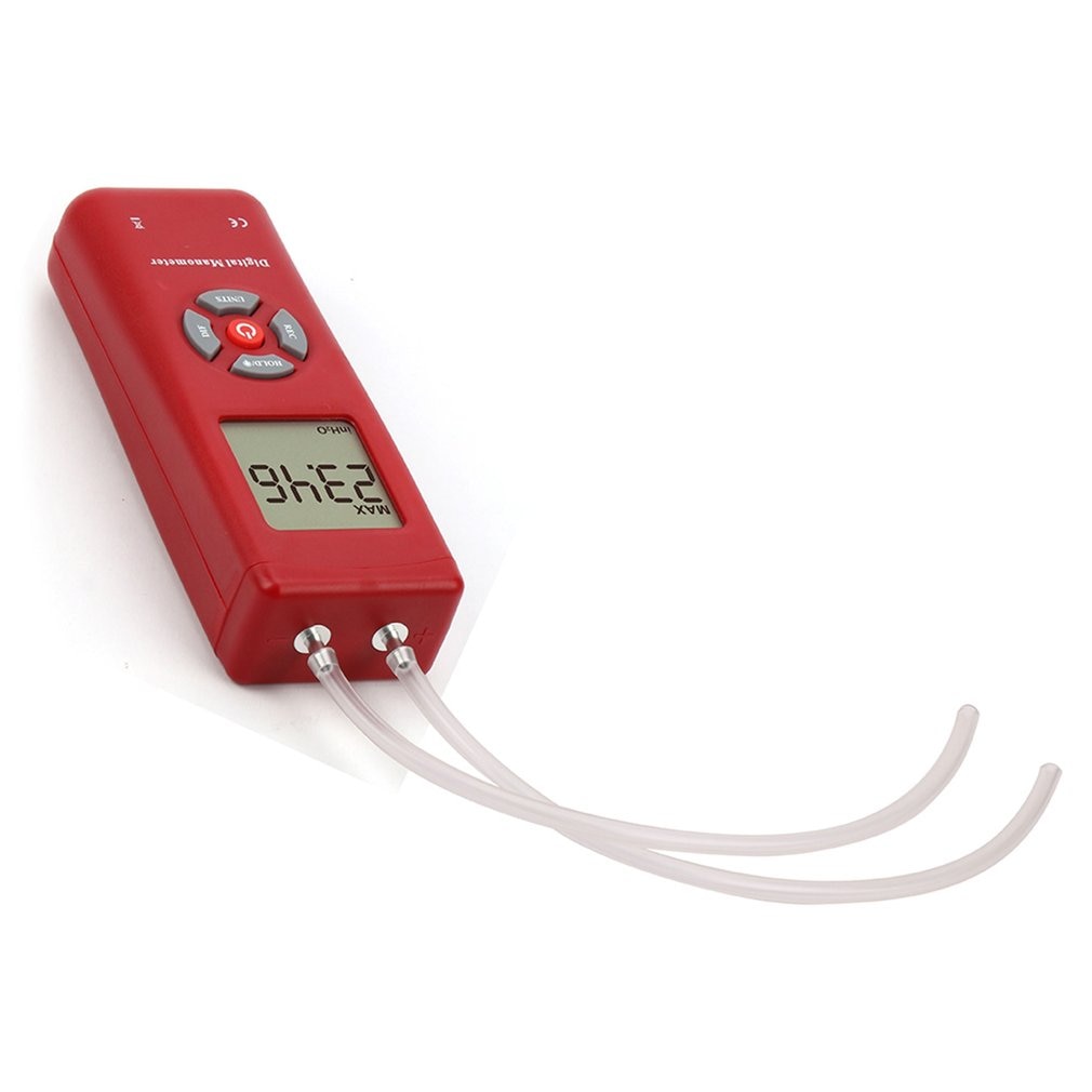 TL-100 Digitale Manometer Luchtdruk Meter Draagbare Manometers Handheld U-Type Drukverschil Meter: red