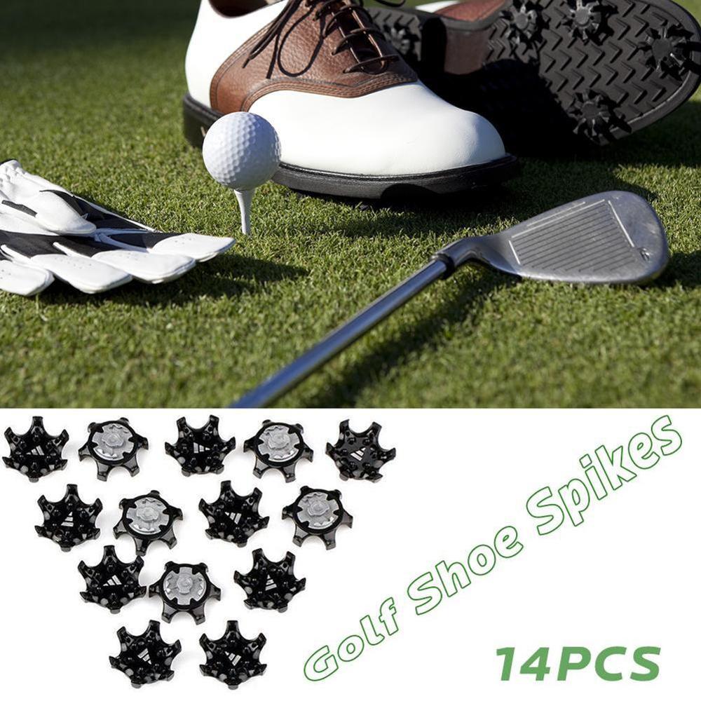 14 st golfskor mjuka spikar stift golf spikar stift vrider snabbt vrid skospikar hållbar ersättningsuppsättning ultratunna klossar stift går