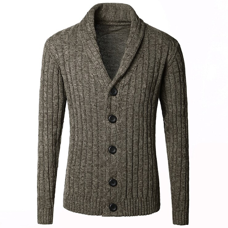Herren zur Seite fahren männlichen v-ausschnitt Winter Strickjacke männer Strickwaren zur Seite fahren Dünne Beiläufige Mantel strickjacke masculino herbst J281-2: Blume khaki / XXL