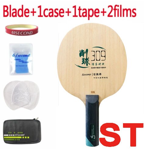 Sword 309 Chop Type straight handle table tennis pingpong blade: ST  with F 1 case