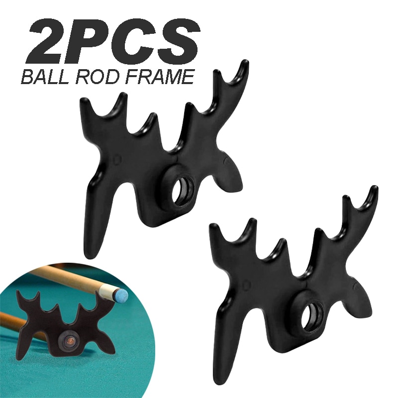 2 pçs pool cue rack preto chifres cabeça bilhar cue resto ponte bilhar vara quadro 9 vara deslizamento-em cremalheiras haste acessórios