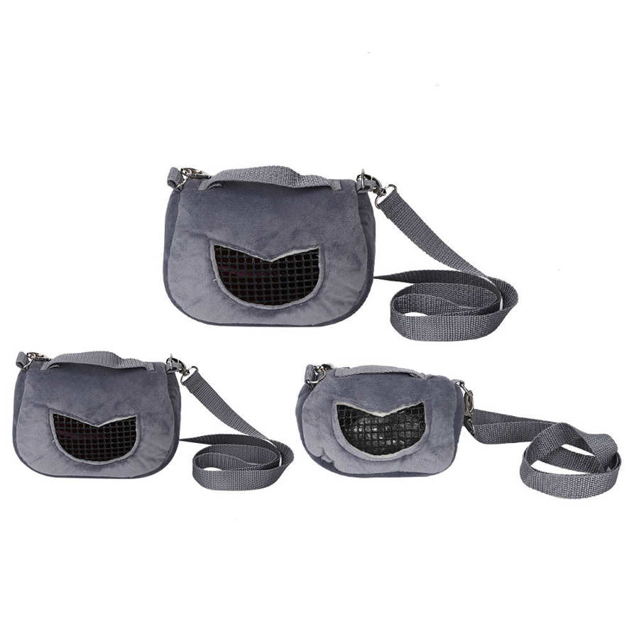 Bolsa de transporte de jaula de viaje para mascotas, bolso de franela para hámster, rata, plegable, portátil, bolso de viaje para dormir cálido para animales pequeños