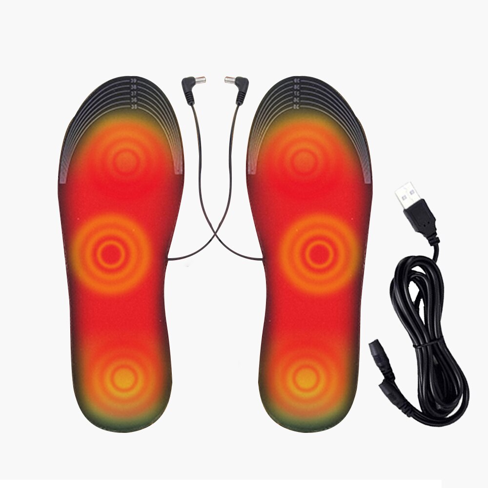 USB Heated Shoe Insoles Motorcycle Boots Electric Foot Warming Pad Feet Warmer Sock Pad Mat 1 Pair Washable Cut Foot for Winter
