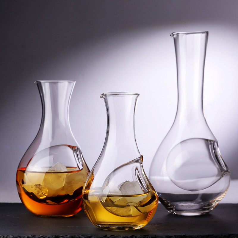 Japansk kristall sake glas iskanna hamster boet vin behållare kylrum vin pourers karaff set vinflaska tummehål