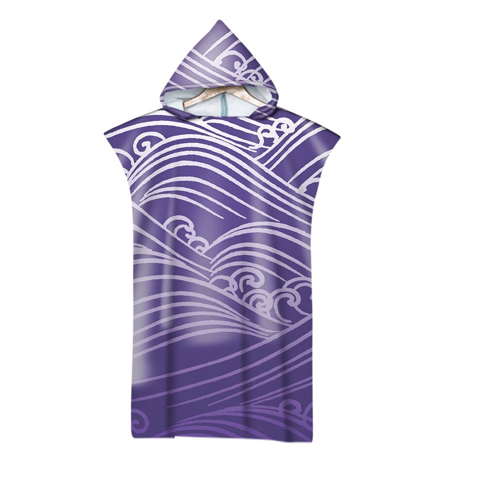 3D Waves Pattern Printed Beach Towel Adults Soft Hooded Bath Towels: 2