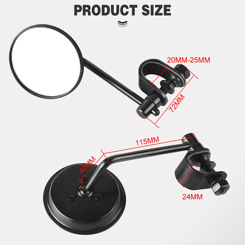 2 Stuks 7/8 "Stuur Ronde Achteruitrijcamera Zijspiegels Motorfiets Voor Bobber Cruiser Racer Cafe motorfiets accessoires