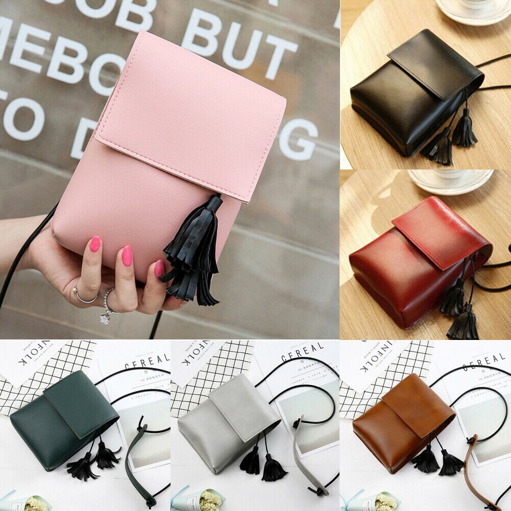 Damevesken skinn veske skulder dame cross body bag tote messenger