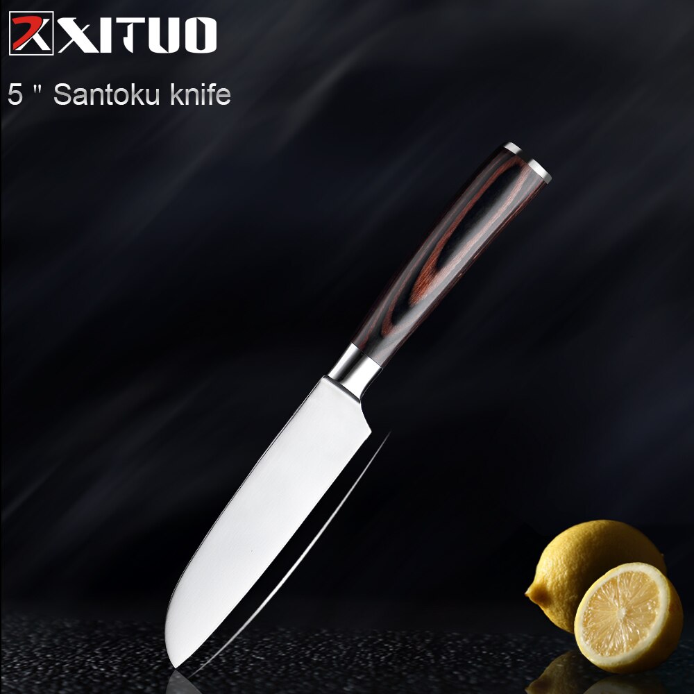 XITUO Sharp kitchen knife Sets 2pcs 7CR17Mov stainless steel german Chef knives Cleaver Peeling Salmon Slicing Vegetable Utility