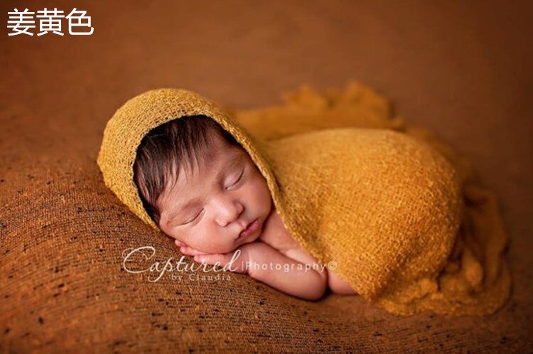 Stretch tricot maille Costume enveloppement -né photographie accessoires outils accessoire bébé enfants enveloppes emmailloter Photo vêtements: Marron