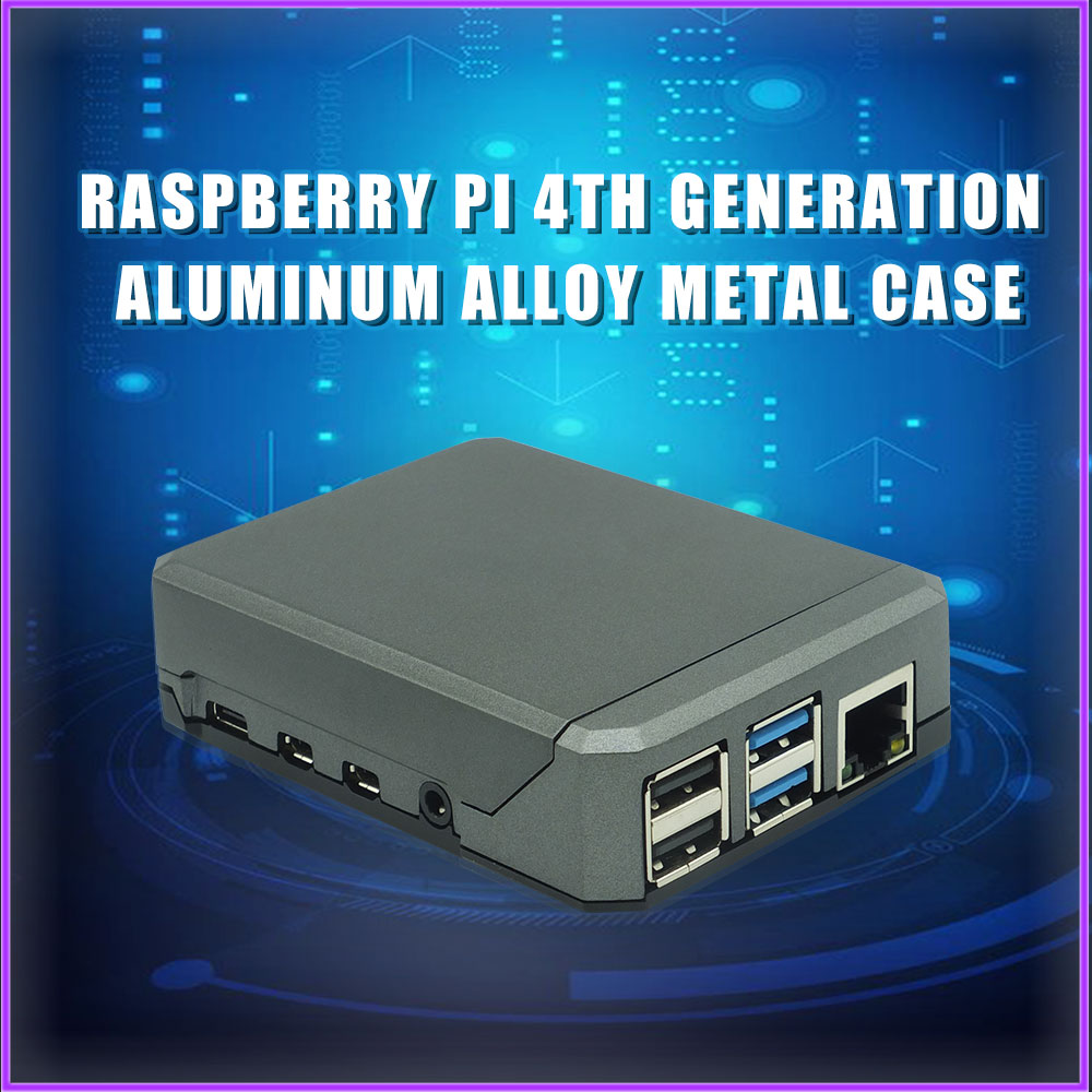 Argon NEO Raspberry Pi 4 Case Aluminum Metal Shell Sliding Magnetic Cover Passive Cooling Silicon Heat Sink for RPi Model 4B