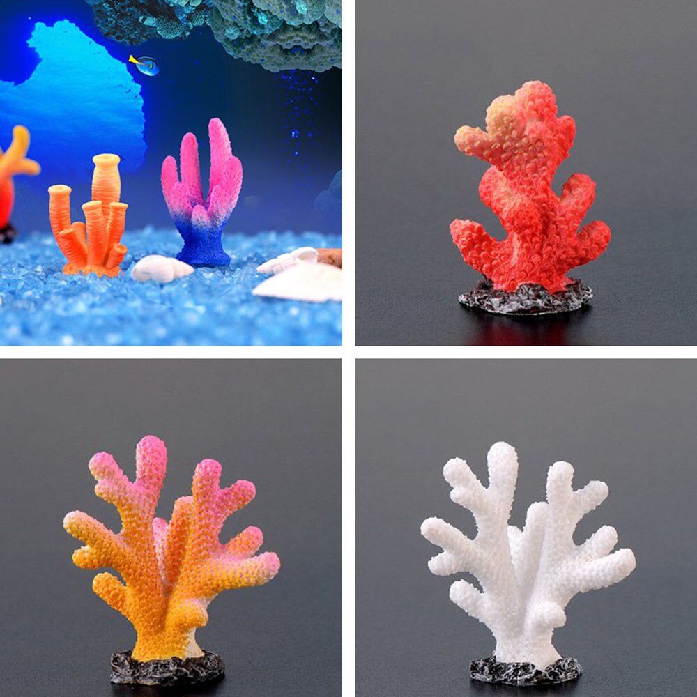 1Pcs Aquarium Hars Koraal Decoratie Kleurrijke Vis Aquarium Decoratie Kunstmatige Coral Voor Aquarium Hars Ornamenten Zee Planten