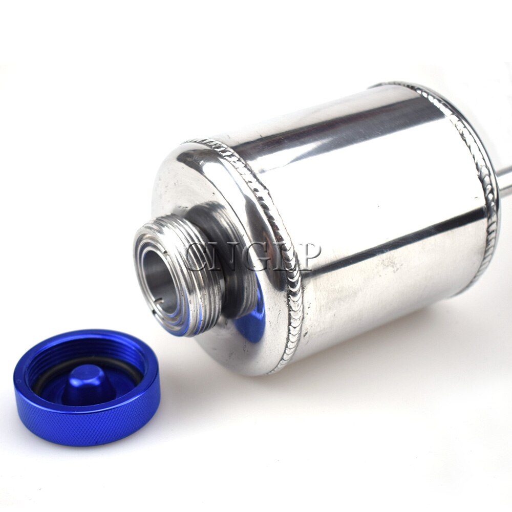 Sliver Fuel Cell Surge Tank Power Steering Tank Oil Catch Can Tank Racing Power Steering Fluid Reservoir Tank Clamps