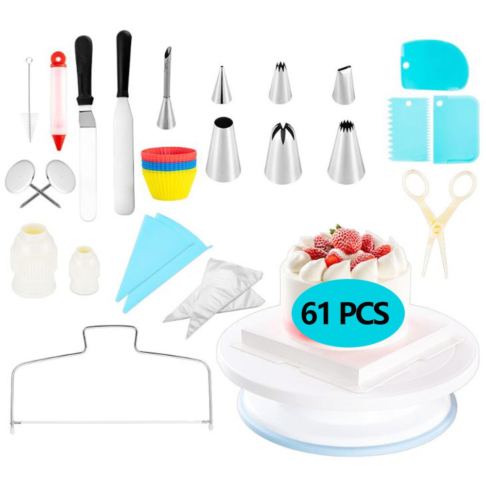 61/106PCS DIY Cake Decorating Tool Reusable Baking Supplies Set Stainless Steel Pastry Nozzles Kit Flower Icing Tips Baking Tool: 61pcs