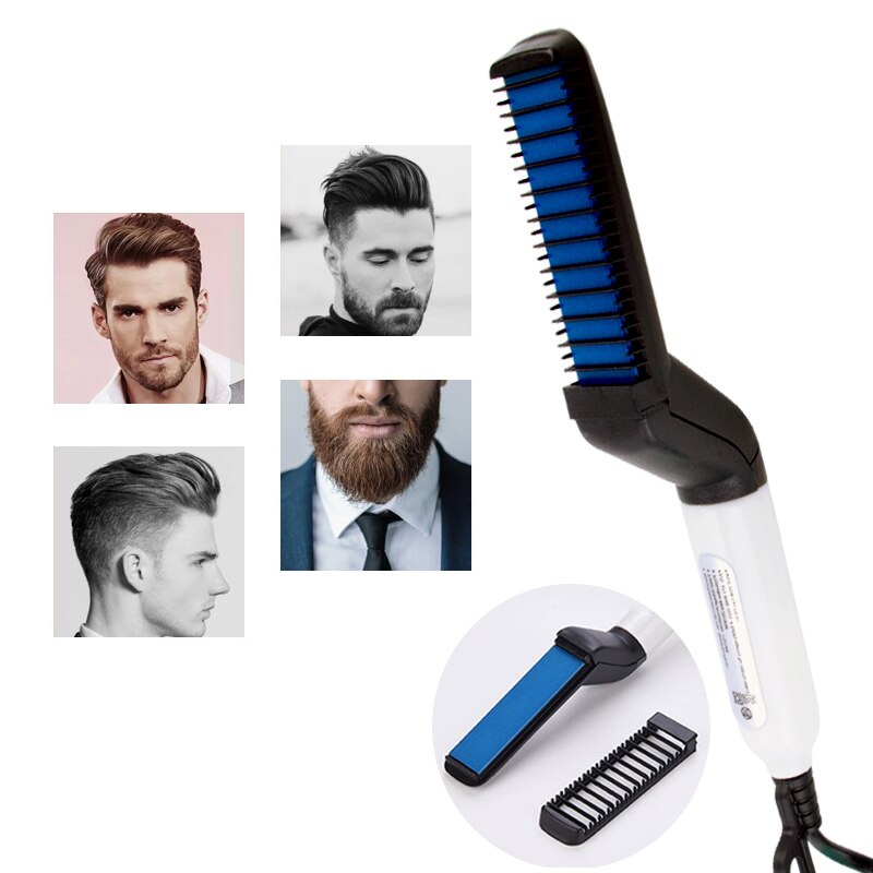 Multifunctionele Baard Stijltang Voor Mannen Haar Rechtzetten Rechttrekken Kam Baard Haar Borstel Quick Haar Styler Dropshiping