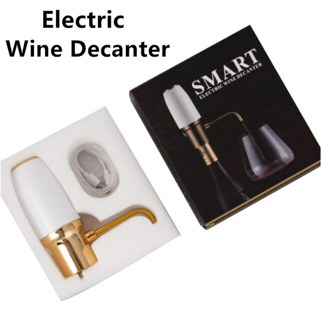 Usb Smart Elektrische Wijn Decanter Draagbare Automatische Rode Wijn Schenker Quick Wijn Beluchter Rvs Decanter Dispenser: White