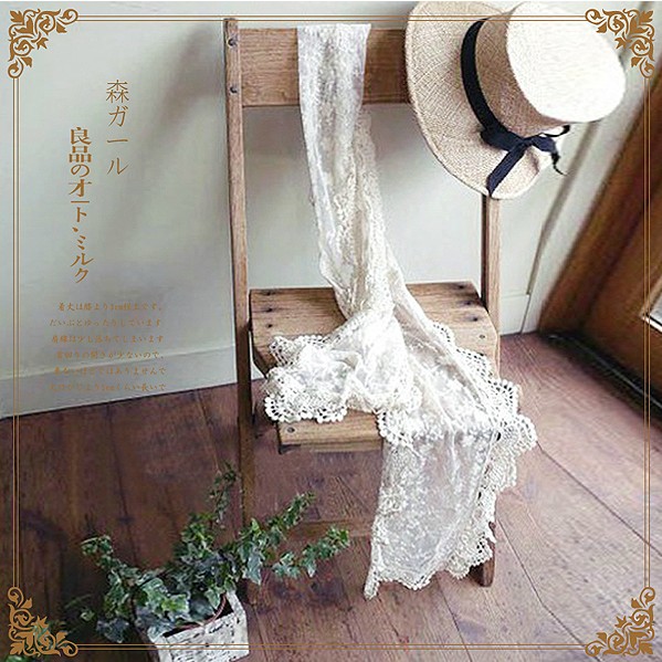 Gothic lace bloemen borduren lolita prinses zoete reizen kwastje foto sjaal vrouwelijke