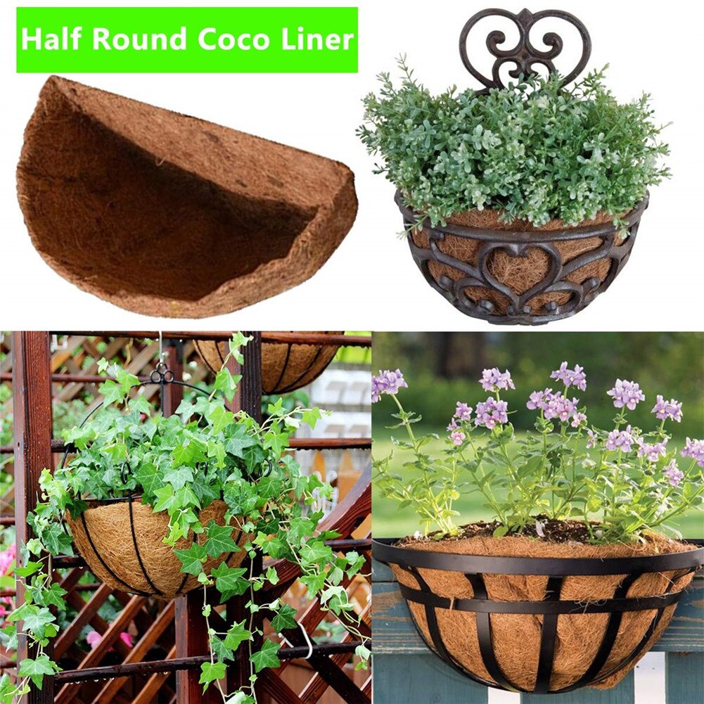 Half Round Coco Liner Half Circle Wall Planter Coco Fiber Replacement Liners for Wall Hanging Baskets
