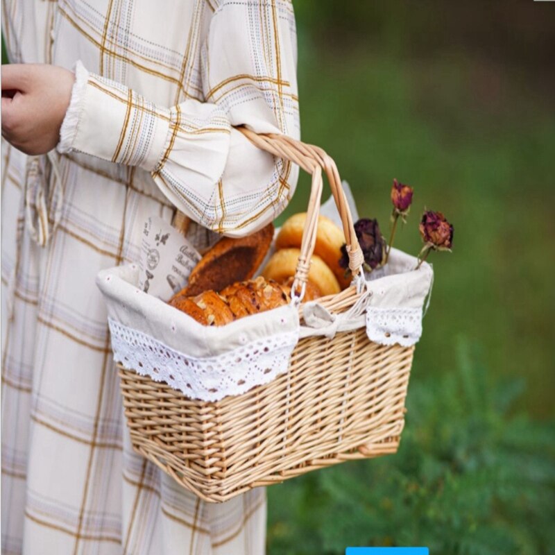 Kosz piknikowy, przechowywanie wielkanocne, pojemnik na zabawki dla dzieci z podszewką